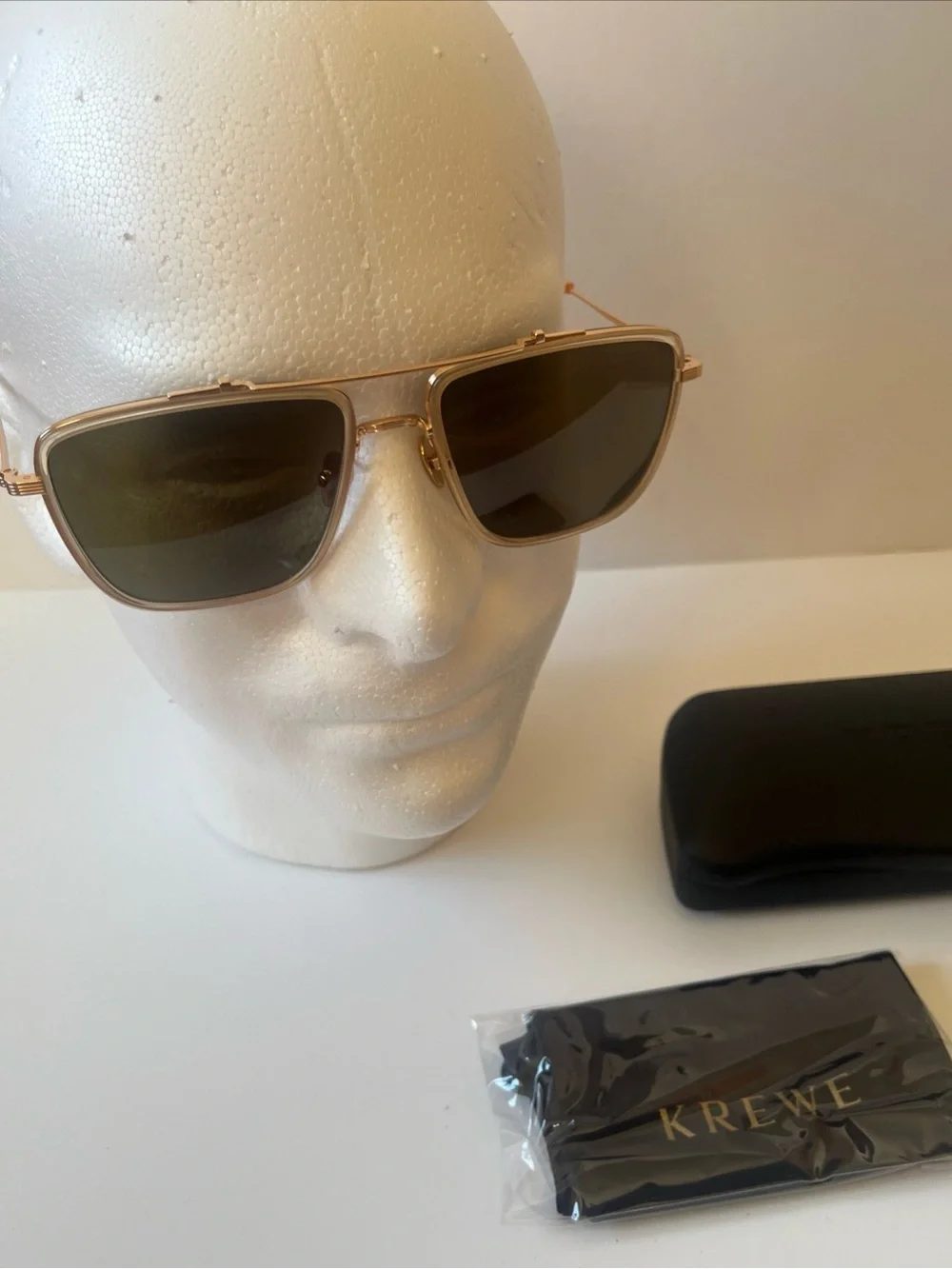 KREWE Vail Haze 18K Grass Green Polarized lenses Sunglasses NWT